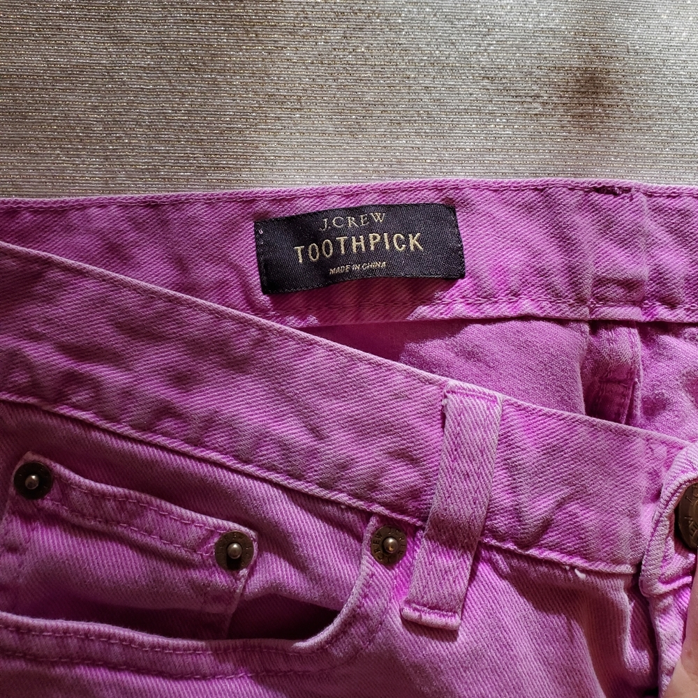 J.Crew Toothpick Ankle Neon Violetta Jeans - Picture 5 of 11